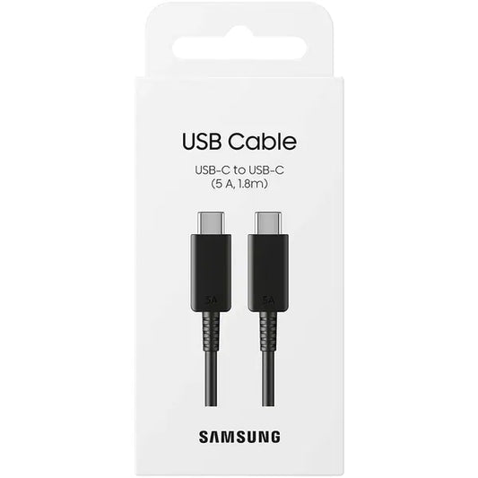Cablu date SAMSUNG EP-DX510JBEGEU, USB-C - USB-C, 5A, 1.8m, negru
