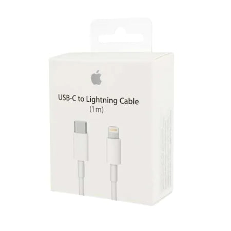 Cablu de date incarcare Apple original pentru iPhone cu conector USB-C la Lightning, lungime 1m